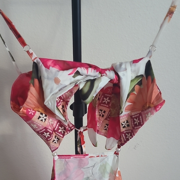 Women's Small Strappy White Floral Maxi Dress With Tie Back Strap - Picture 4 of 6